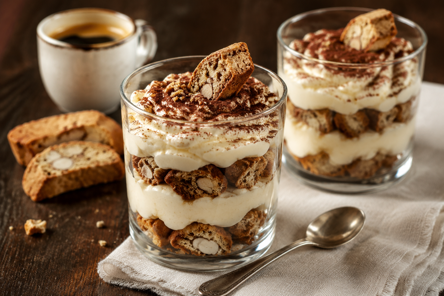 Cantuccini-Tiramisu im Glas: einfaches Rezept