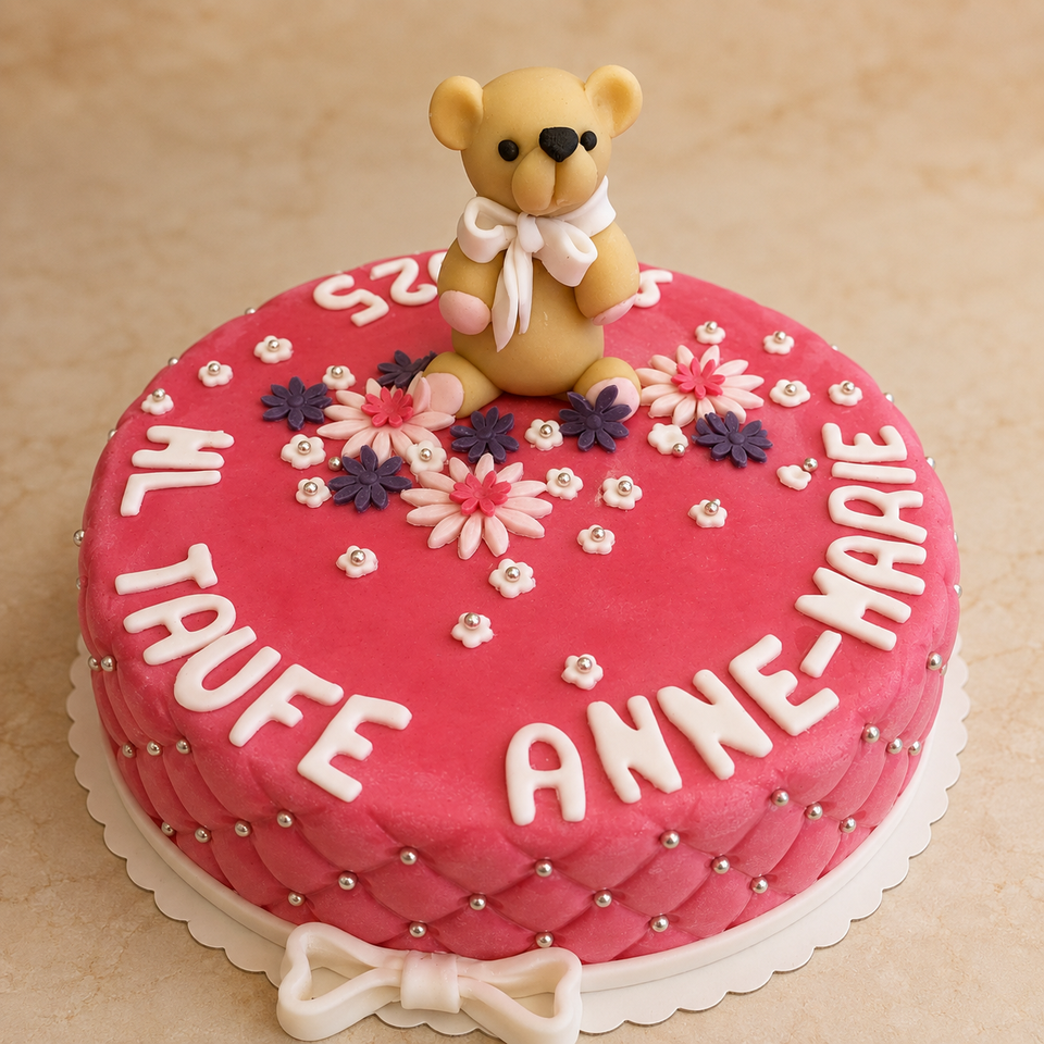 Rosa Teddybärtorte